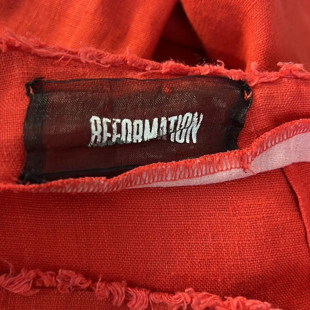 Reformation Women's Red Wide‎ Leg Pants size 2